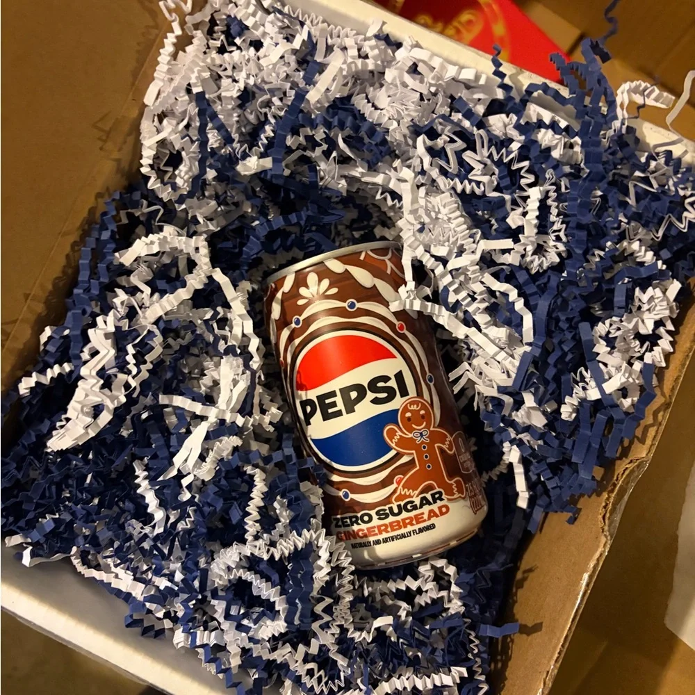 Pepsi Zero Sugar Gingerbread Can - Blue, White, and Brown
